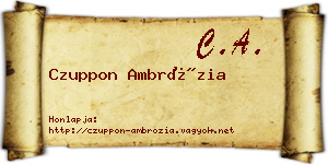 Czuppon Ambrózia névjegykártya